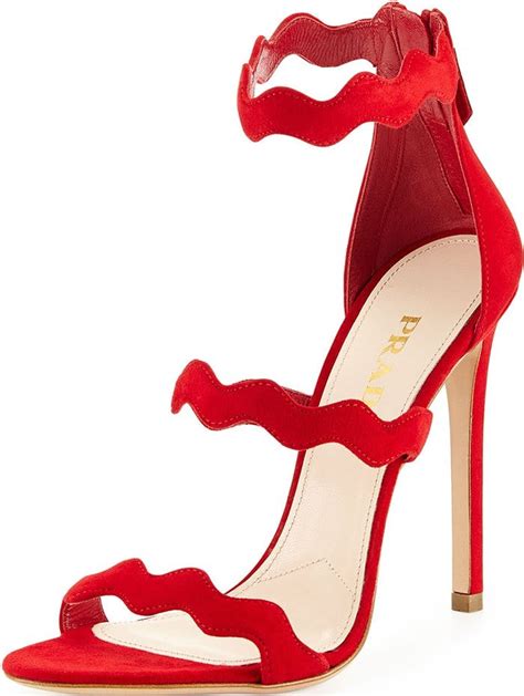 prada red wavy sandals|prada heels sandals.